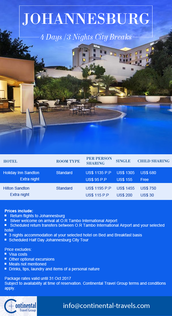 Johannesburg City Break offer